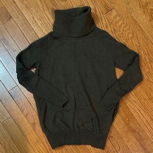 Cynthia Rowley Dark Green Turtleneck Sweater-100% Wool